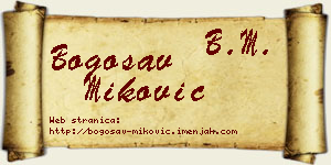 Bogosav Miković vizit kartica